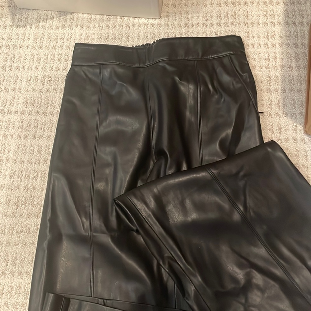 Brochu walker - vegan leather crop flare pant